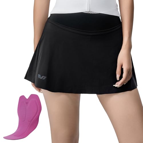 ROCKBROS TVI Fahrradrock mit Integrierter Shorts 2-in-1 Kurz Hose Radrock Damen Gepolstert mit Taschen und Hoher Taille für Radfahren Tennis Outdoor Sport von ROCKBROS