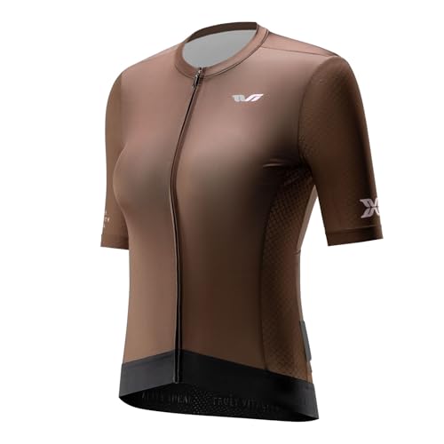 ROCKBROS TVI Radtrikot Damen Kurzarm, Fahrradbekleidung Rennrad Kleidung Shirts Fahrrad Short Sleeve Atmungsaktiv Cycling Jersey Mountainbike Frauen Sport Shirts Schnell Trocknen Stoff Sommer von ROCKBROS