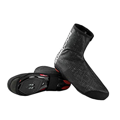 ROCKBROS Wasserdicht Überschuhe Shoecover Überzieher Rennrad MTB für Outdoor-Sports Radsport Wandern, Angeln, Klettern Abdeckung Windfest Schwarz Herren Damen Unisex von ROCKBROS