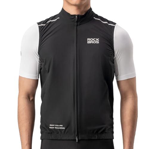 ROCKBROS Windweste Radsport Sportweste winddichte Warnweste Fahrrad Ärmellose Jacke Wasserabweisend Softshellweste XXXL von ROCKBROS