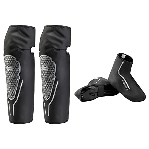 ROCKBROS Winter Beinlinge und Fahrrad Überschuhe Set Outdoor Thermo Beinwärmer Shoecover zum Radfahren, Laufen, Wandern von ROCKBROS