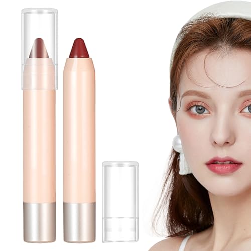 Lippenstiftstift - Lipgloss und Lippenstift 20g Bleistift | Wasserfester, wischfester, hochpigmentierter Lipliner, 8 natürliche Farben für Frauen-Make-up, langlebig und feuchtigkeitsspendend Rockia von ROCKIA