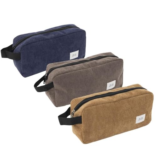 ROCKING GIFTS 3er-Set Reise-Kulturbeutel aus weichem Cord, für Herren oder Unisex, Braun und Blau, Federmäppchen, 27 cm ROCKING GIFTS 3er-Set Reise-Kulturbeutel aus weichem Cord, für Herren oder Unisex, Braun und Blau, Federmäppchen, 27 cm von ROCKING GIFTS