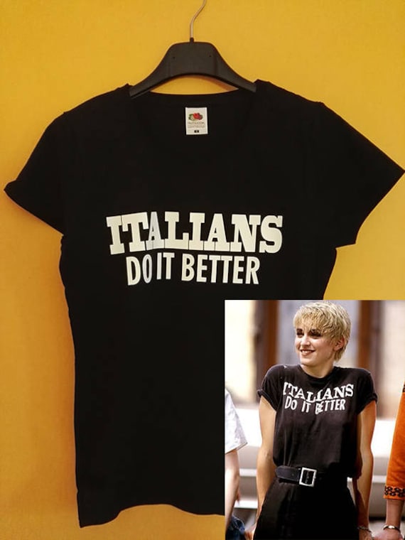 T-Shirt Madonna Italiener Machen Es Besser Schwarz Weiß Kopie Druck Sängerin Frau 100% Baumwolle Mann Und von ROCKITOstore