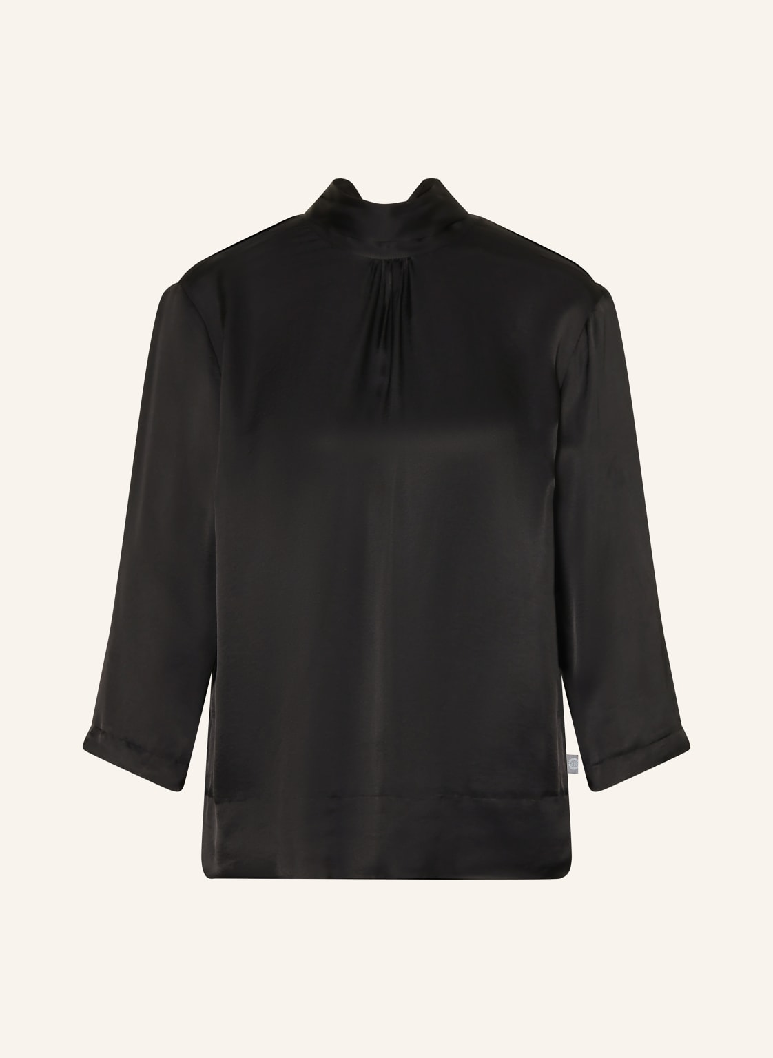 Rockmacherin Schluppenbluse Antonia Aus Satin schwarz von ROCKMACHERIN