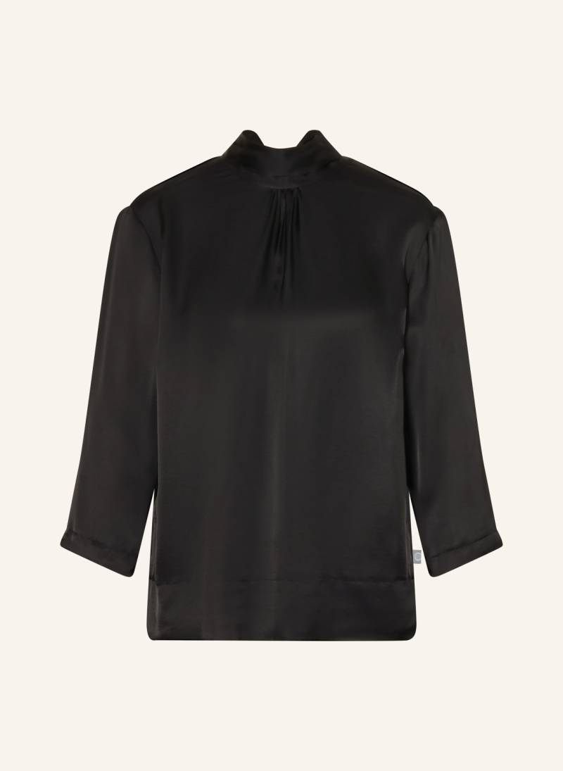 Rockmacherin Schluppenbluse Antonia Aus Satin schwarz von ROCKMACHERIN