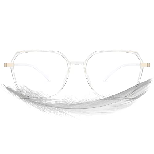 ROCKNIGHT Blaulichtblockierende Brille Damen Herren Computer Lesen/Gaming/TV/Telefone Überanstrengung der Augen & UV Blendung Transparenter Rahmen von ROCKNIGHT