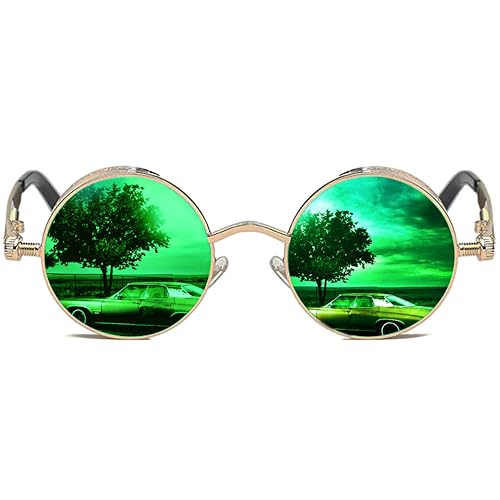 ROCKNIGHT Gothic Steampunk Runde Sonnenbrille für Herren Damen Polarisierter UV-Schutz Metallrahmen von ROCKNIGHT
