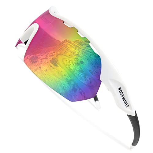 ROCKNIGHT Sport Cycling Sunglasses for Women Polarized UV Protection Pink Mirrored Sunglasses Outdoor Trendy Medium Head von ROCKNIGHT