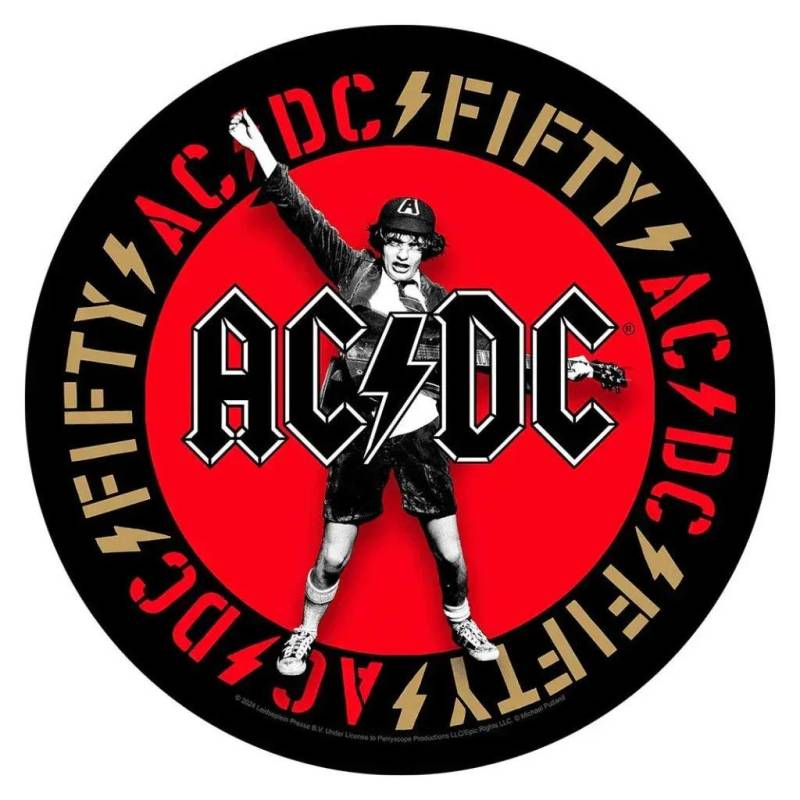 AC/DC Backpatch Rückenaufnäher Rund · Angus Emblem Fifty (Ø 28cm) von ROCKOFF