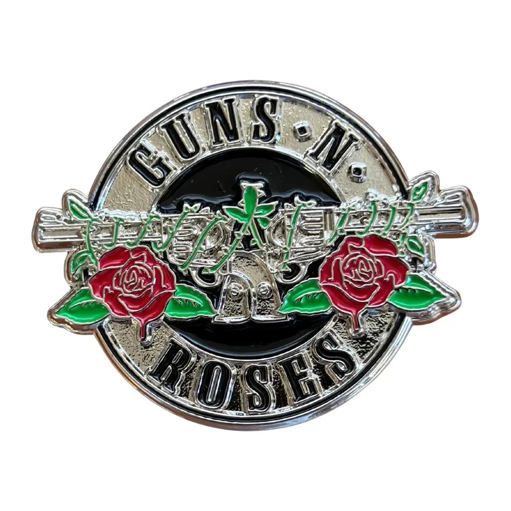Guns N' Roses Anstecker Pin Rund · Silver Circle Logo (Ø 3cm) von ROCKOFF