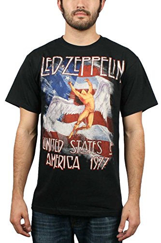 Led Zeppelin Herren Ledzeppelin_Stars N Stripes Usa '77_Men_bl_ts:1xl T-Shirt, Schwarz (Black Black), X-Large von Led Zeppelin