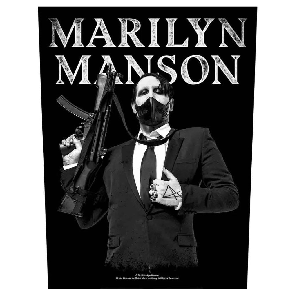 Marilyn Manson Backpatch Rückenaufnäher · Machine Gun (29cm x 34cm) von ROCKOFF