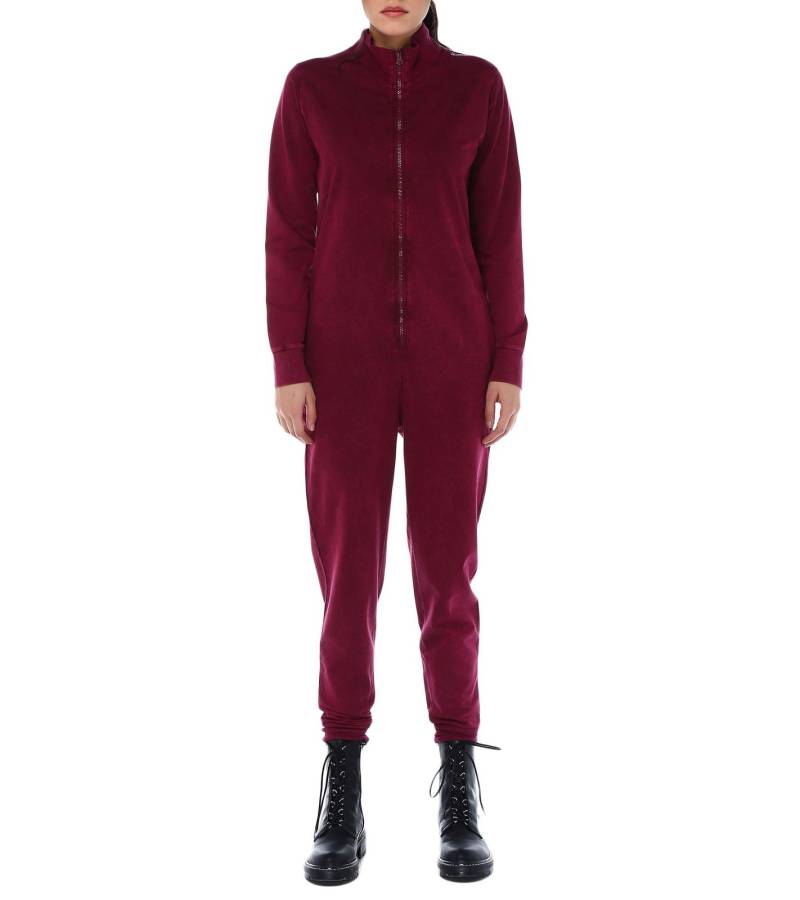 ROCKUPY Damen Jumpsuit lässiger Overall mit Rücken-Print cooler Einteiler Onesie 393824 Weinrot von ROCKUPY