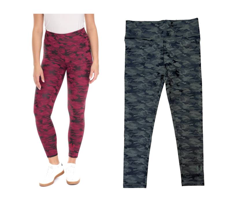 ROCKUPY Damen Leggings modische Fitness-Hose im Camouflage-Look Workout-Hose 393230 Lila oder Grün von ROCKUPY