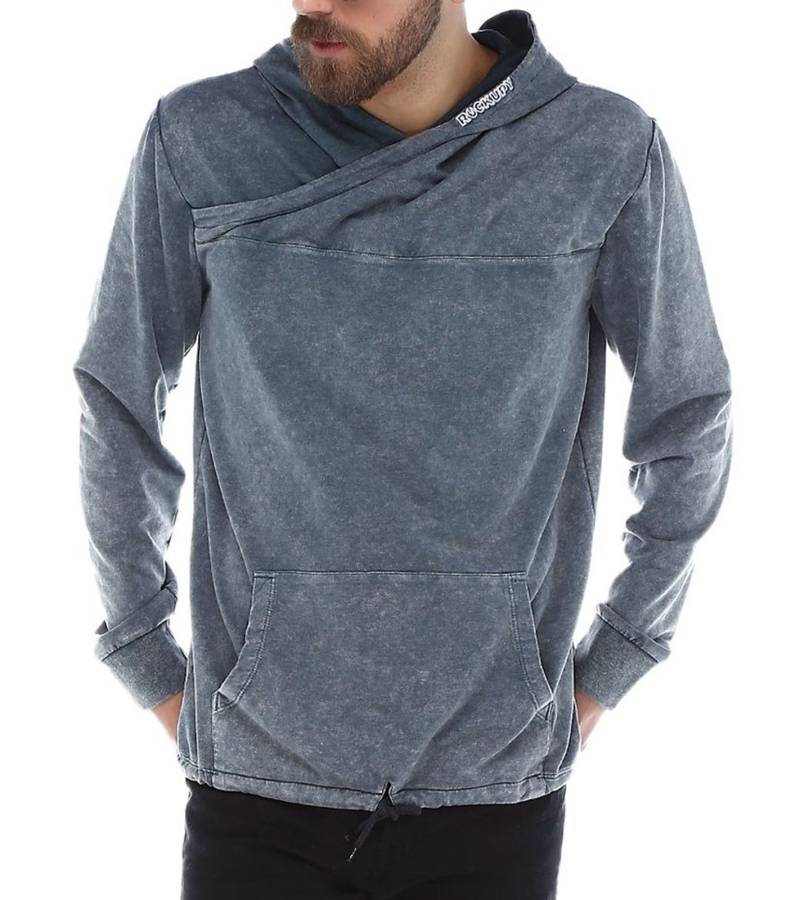ROCKUPY Herren Hoodie Baumwoll-Pullover mit Kapuze Alltags-Pulli 393630 Grau von ROCKUPY