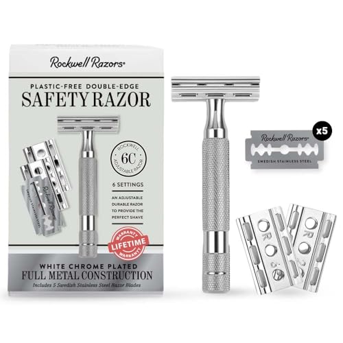 Rockwell Razors Rasierhobel, doppelseitig, verstellbar 6C, weiß, Chrom Weiß/Chrom von ROCKWELL RAZORS