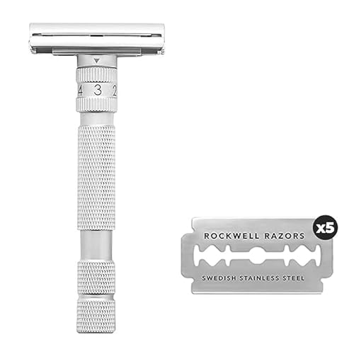 Rockwell Razors Rockwell Model T Gebürstetes Chrom, Einzel-, Standard-Rasierer von ROCKWELL RAZORS