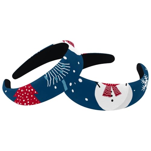 2 Packungen Frohe Weihnachten Schneemann Stirnbänder Mode Dicke Breite Haarband Reifen Gepolsterte Stirnbänder für Frauen Mädchen Samt Haarreifen Haarschmuck von RODAILYCAY