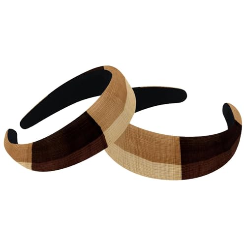 2 Packungen Kariertes Muster Gepolsterte Stirnbänder Mode Dicke Breite Haarband Reifen Stirnbänder für Frauen Mädchen Samt Haarreifen Haarschmuck 2 Packungen Kariertes Muster Gepolsterte Stirnbänder Mode Dicke Breite Haarband Reifen Stirnbänder für Frauen Mädchen Samt Haarreifen Haarschmuck von RODAILYCAY