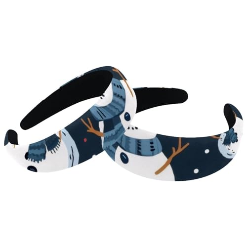 2 Packungen Stirnbänder, Frohe Weihnachten, Schneemänner, Schneeflocke, Samt, dick gepolstert, breite Haarbänder für Frauen und Mädchen, rutschfeste Stirnbänder von RODAILYCAY