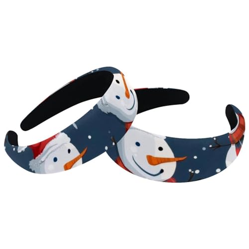 2 Packungen Stirnband für Frauen, rutschfeste Haarbänder, Frohe Weihnachten, Schneemann mit Hut, niedliche Haar-Stirnbänder, dickes Haar, breite Oberseite, Haarschmuck, 2 Packungen von RODAILYCAY