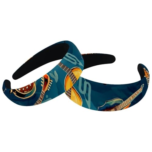 2 Packungen gepolsterte Stirnbänder Musikinstrument-189 Mode dick breit Haarband Reifen Stirnbänder für Frauen Mädchen Samt Haarreifen Haarschmuck von RODAILYCAY