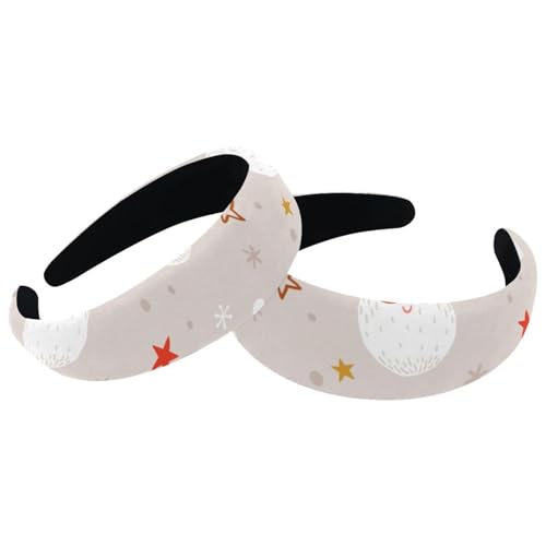 2 Stück Damen-Stirnbänder, breite Haarbänder, Frohe Weihnachten, Weihnachtsmann, Vintage, dicke Haarbänder, Samt, gepolsterte Stirnbänder für Mädchen von RODAILYCAY