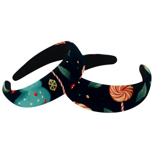 2 Stück Frohe Weihnachten Samt gepolsterte Stirnbänder, Vintage dickes Haarband, rutschfest, breite Haarbänder, Haarschmuck für Frauen 2 Stück Frohe Weihnachten Samt gepolsterte Stirnbänder, Vintage dickes Haarband, rutschfest, breite Haarbänder, Haarschmuck für Frauen von RODAILYCAY