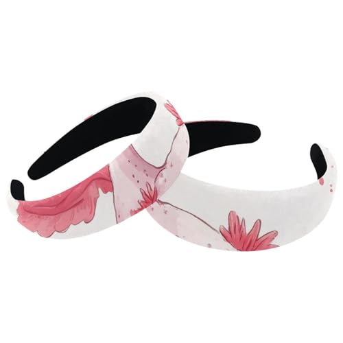 2 Stück Niedliche Axolotl mit Korallenmuster Gepolsterte Dicke Stirnbänder Vintage Dicke Haarbänder Samt Breite Top Turban für Mädchen Frauen Männer von RODAILYCAY