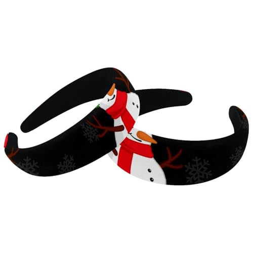 2 Stück Samt-Haarbänder, Frohe Weihnachten, Schneemann, modische Stirnbänder, elastische Kopfwickel-Stirnbänder für Frauen und Mädchen, breiter Turban, 2 Größen von RODAILYCAY