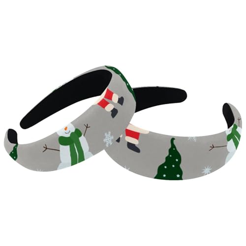 2 Stück Samt-Haarbänder, Frohe Weihnachten, modische Haarbänder, elastische Kopfwickel-Stirnbänder für Frauen und Mädchen, breiter Turban, 2 Größen von RODAILYCAY
