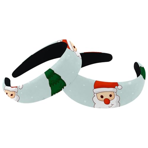 2 Stück Samt-Haarbänder, Frohe Weihnachten, modische Stirnbänder, elastische Kopfwickel-Stirnbänder für Frauen und Mädchen, breiter Turban, 2 Größen von RODAILYCAY