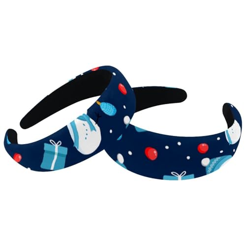 2 Stück Stirnbänder, Frohe Weihnachten, Schneemann, Samt, dick gepolstert, breite Haarbänder für Frauen und Mädchen, rutschfeste Stirnbänder von RODAILYCAY