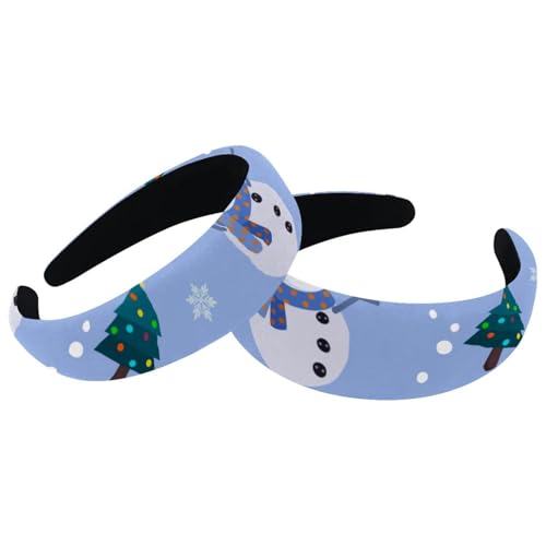 2 Stück Stirnbänder, Frohe Weihnachten, Schneemann, Samt, dick gepolstert, breite Haarbänder für Frauen und Mädchen, rutschfeste Stirnbänder von RODAILYCAY