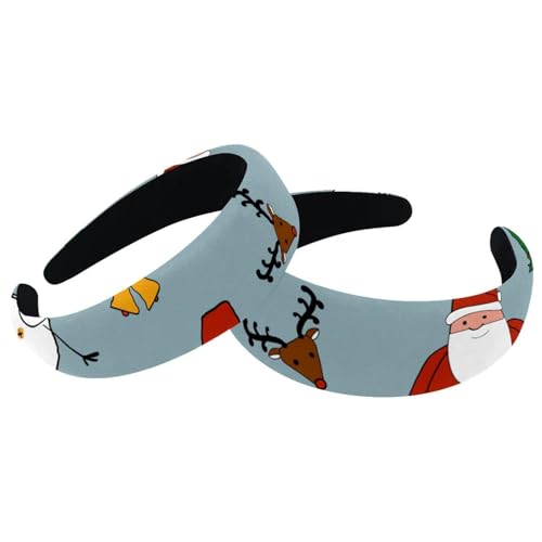 2 Stück Stirnbänder für Weihnachten, Schneemann, Weihnachtsmann, Samt, dick gepolstert, breite Haarbänder für Frauen und Mädchen, rutschfeste Stirnbänder von RODAILYCAY