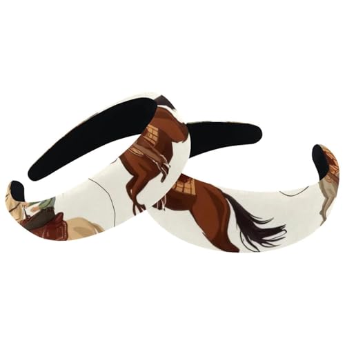 2 Stück Wilder Westen Cowboy Männer Muster Samt gepolsterte Stirnbänder Vintage Dickes Haarband Rutschfest Breite Haarband Hoop Haarschmuck für Frauen 2 Stück Wilder Westen Cowboy Männer Muster Samt gepolsterte Stirnbänder Vintage Dickes Haarband Rutschfest Breite Haarband Hoop Haarschmuck für Frauen von RODAILYCAY