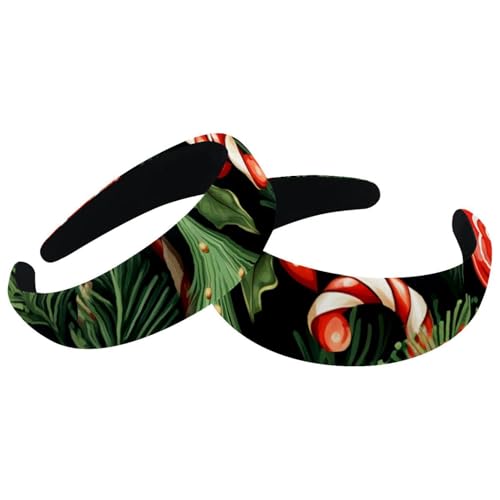 2 Stück breite Turban-Samt-Haarbänder, Frohe Weihnachten, modisches Kopfband, elastisches Stirnband für Damen, 2 Größen von RODAILYCAY
