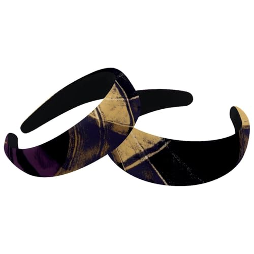 2 Stück gepolsterte Stirnbänder, kariert, modisch, dick, breit, Samt-Haarreifen, Stirnbänder für Frauen und Mädchen, Haarschmuck von RODAILYCAY