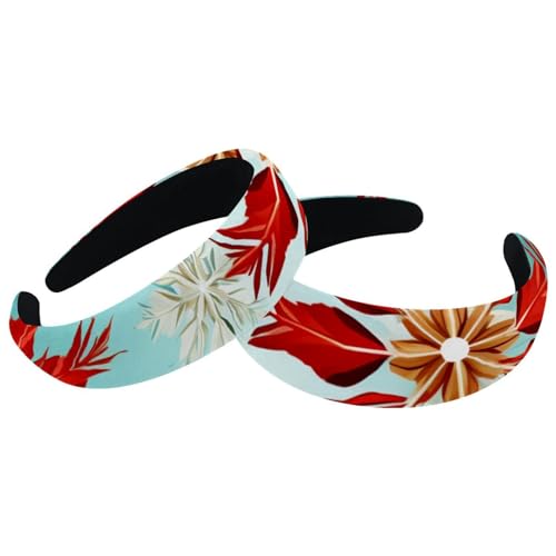 2 Stück gepolsterte Stirnbänder Stirnbänder für Frauen Mädchen Frohe Weihnachten Schneeflocke Mode Dicke Breite Haarband Reifen Samt Haarreifen Haarschmuck von RODAILYCAY