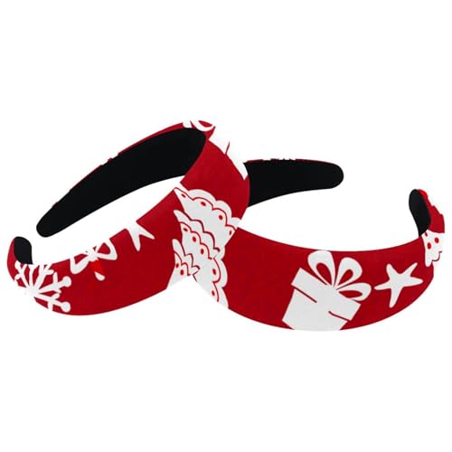 2 x Haarbänder, Frohe Weihnachten, Samt, dick gepolstert, breite Haarbänder für Frauen und Mädchen, rutschfeste Stirnbänder von RODAILYCAY