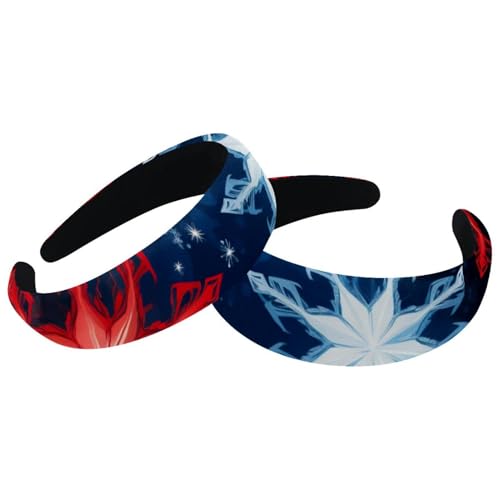 2 x Haarbänder, Frohe Weihnachten, Schneeflocke, Samt, dick gepolstert, breite Haarbänder für Frauen und Mädchen, rutschfeste Stirnbänder von RODAILYCAY