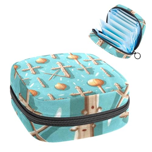 Aufbewahrungstasche für Damenbinden, Oster-Kreuz-305 Tampon-Reißverschlusstasche, Perioden-Tasche für Teenager, Mädchen, weibliche Menstruations-Geldbörse von RODAILYCAY