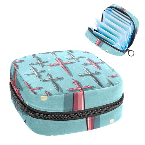 Aufbewahrungstasche für Damenbinden, Oster-Kreuz-448, Tampon-Reißverschlusstasche, Perioden-Tasche für Teenager, Mädchen, weibliche Menstruations-Geldbörse von RODAILYCAY
