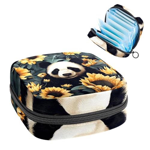 Aufbewahrungstasche für Damenbinden, Panda in Sonnenblumen-275, für die erste Periode, für Mädchen und Frauen, Menstruationstasse, Menstruation, Tamponbeutel von RODAILYCAY