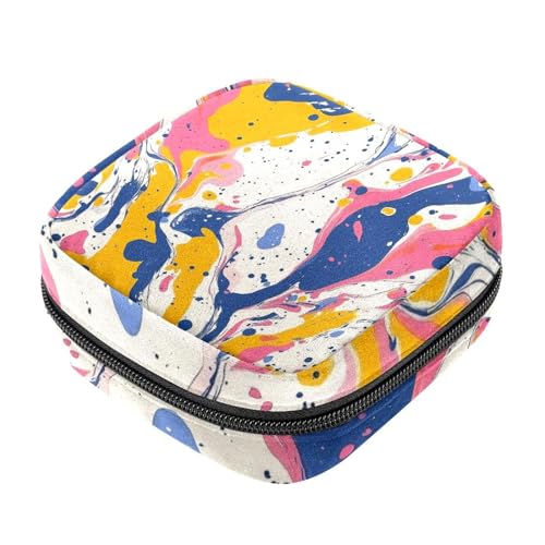 Aufbewahrungstasche für Damenbinden, bunte Marmor-Textur, für Mädchen und Frauen, Menstruationstassen-Beutel, Menstruationstassen-Beutel, Tamponbeutelhalter von RODAILYCAY