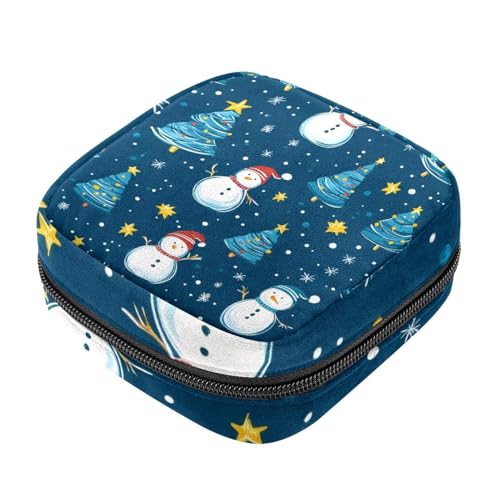 Aufbewahrungstasche für Damenbinden, für Mädchen, Frauen, Menstruationstassenbeutel, Weihnachten, Schneemann, Baum, Sterne, weibliche Menstruation, Tamponbeutelhalter von RODAILYCAY