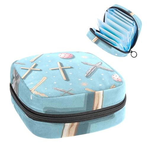 Aufbewahrungstasche für Sanitär, Stilleinlagen-Halter, Reißverschluss, Menstruationstaschen, Oster-Kreuz-351, femininer Menstruationspad, Tampon-Organizer von RODAILYCAY