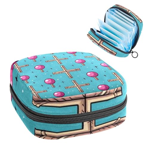 Aufbewahrungstasche für Sanitär, Stilleinlagen-Halter, Reißverschluss, Menstruationstaschen, Oster-Kreuz-450, femininer Menstruationspad, Tampon-Organizer von RODAILYCAY