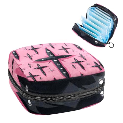 Aufbewahrungstasche für Sanitär, Stilleinlagen-Halter, Reißverschluss, Menstruationstaschen, Oster-Kreuz-483, femininer Menstruationspad, Tampon-Organizer von RODAILYCAY